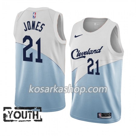 Dres Cleveland Cavaliers Jalen Jones 21 Nike 2018-19 Plava Bijela Swingman - Dječji